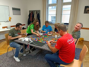 Die Legorampe wurde im Bürgerhaus gebaut (Foto: Weiland)